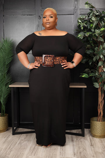 LuxE9 off Shoulder Maxi Black